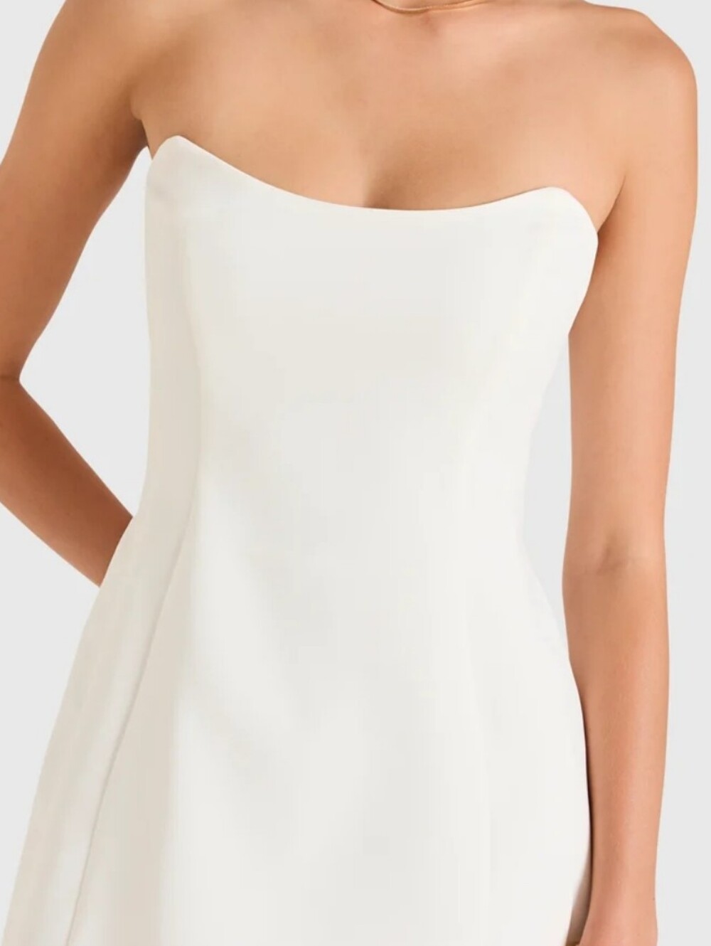 Amanda Uprichard Strapless White Maxi Dress with Sheer Skirt - Picture 5 of 11